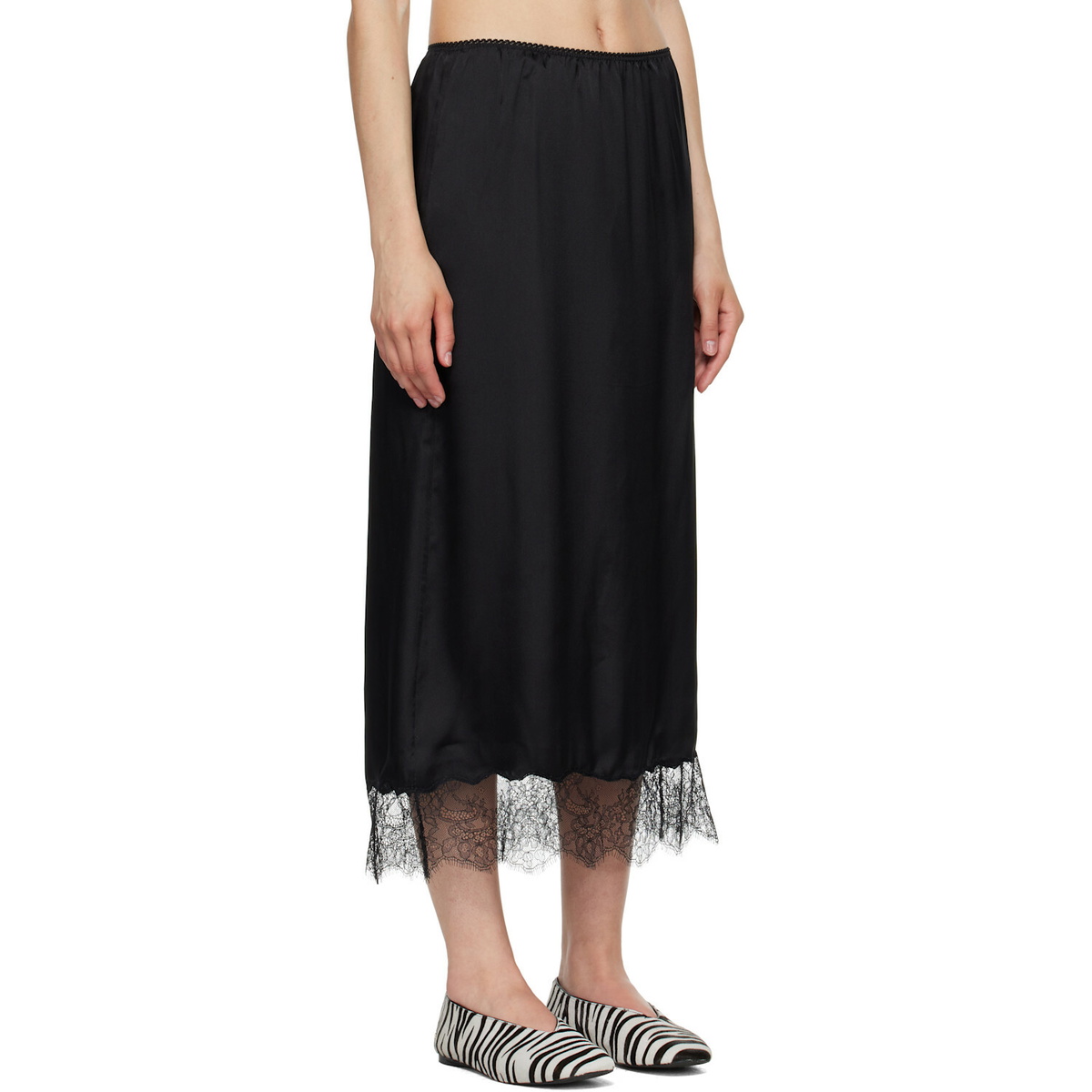 ANINE BING Black Shelby Midi Skirt