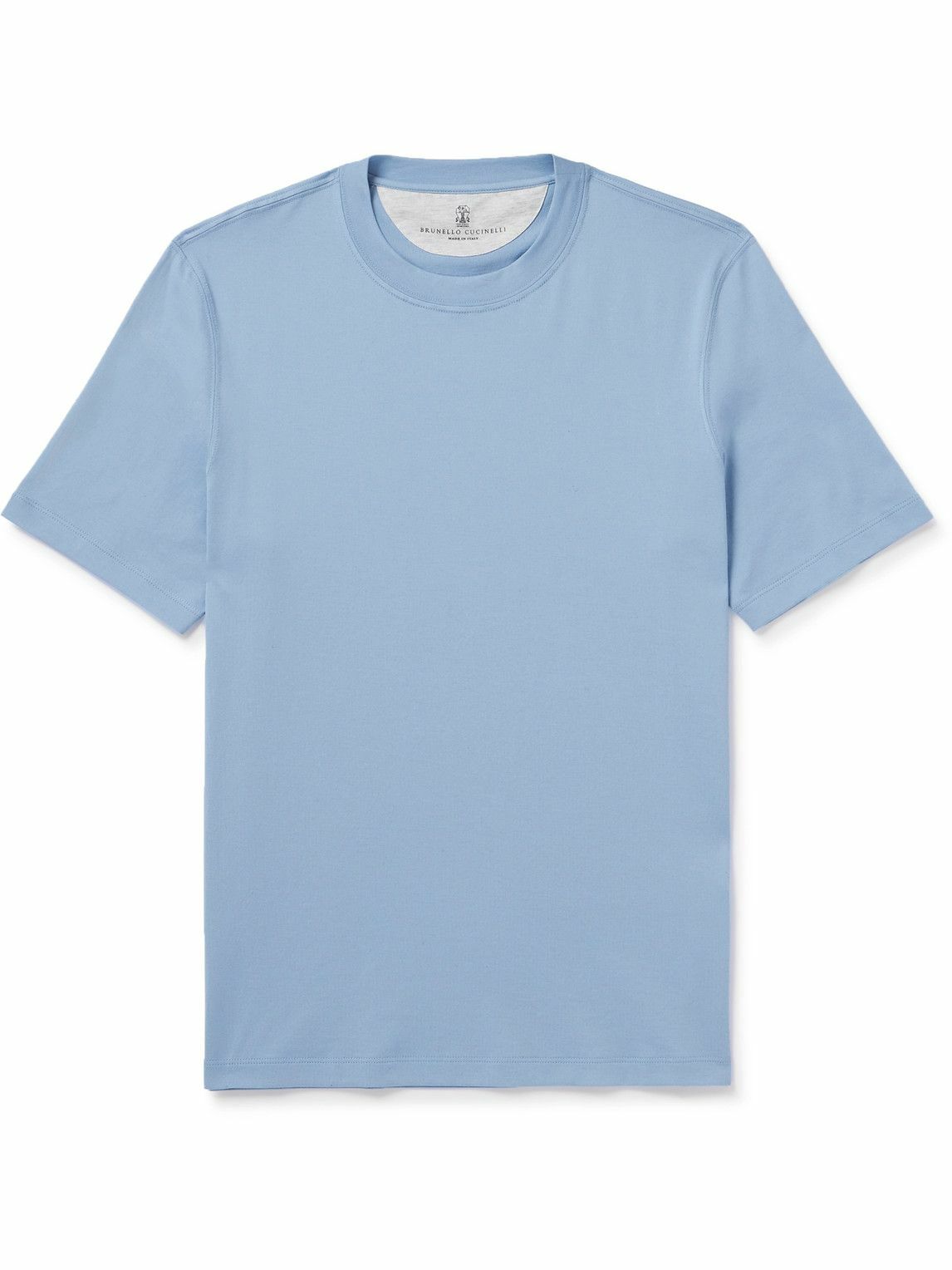 Tシャツ・カットソー BRUNELLO CUCINELLI BLUE COTTON T-SHIRT Brunello Cucinelli Blue Cotton T-Shirt - Blue | M0B137451GCB422