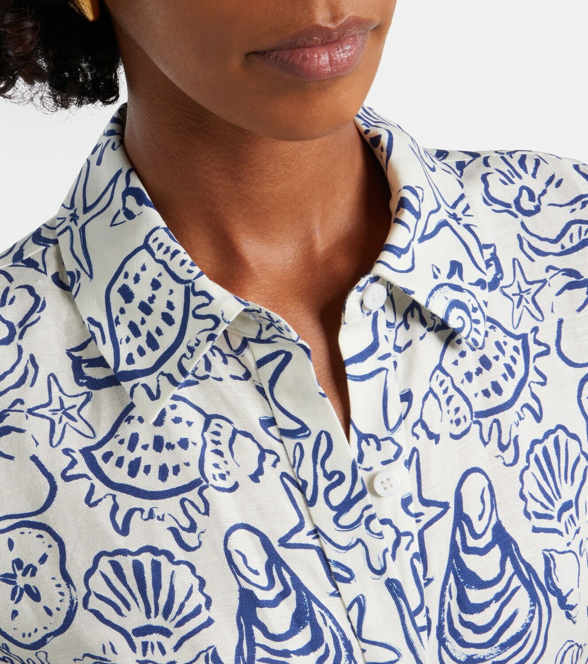 Simkhai Audria printed linen-blend shirt dress