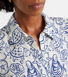 Simkhai Audria printed linen-blend shirt dress
