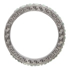Versace Silver and Green Embedded Band Ring