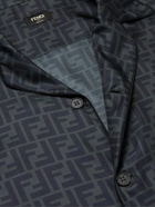 Fendi - Logo-Print Silk-Satin Shirt - Black