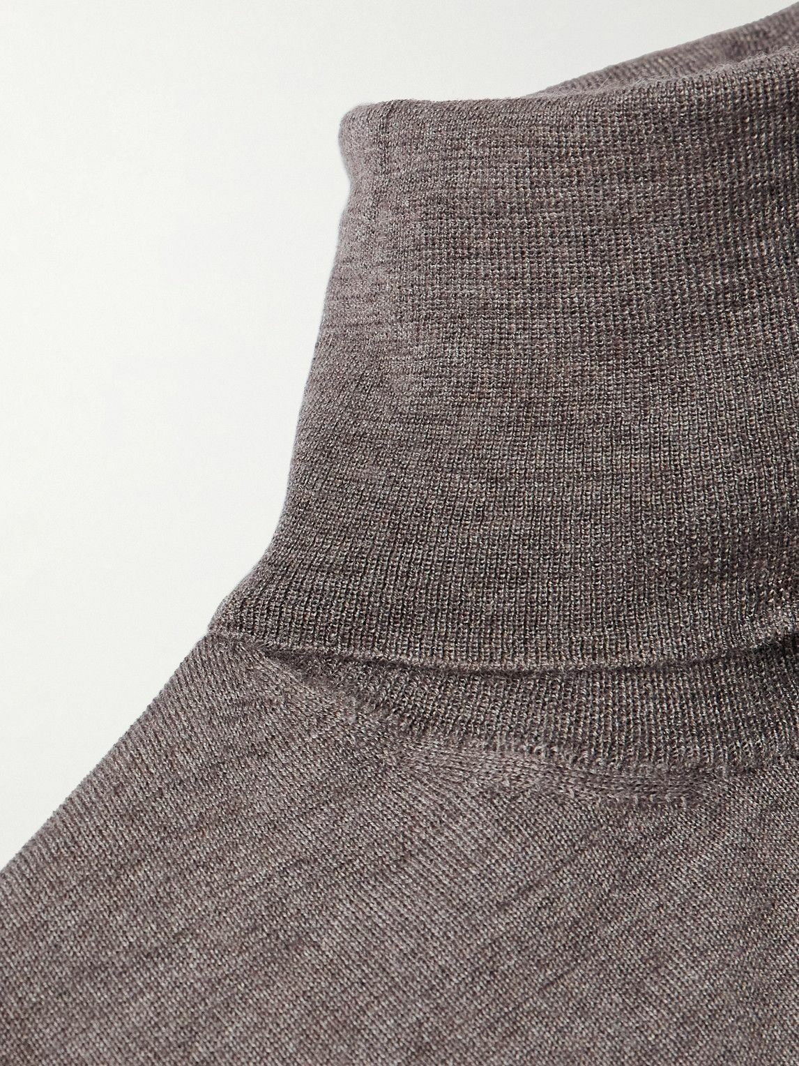 Thom Sweeney - Cashmere and Silk-Blend Rollneck Sweater - Brown