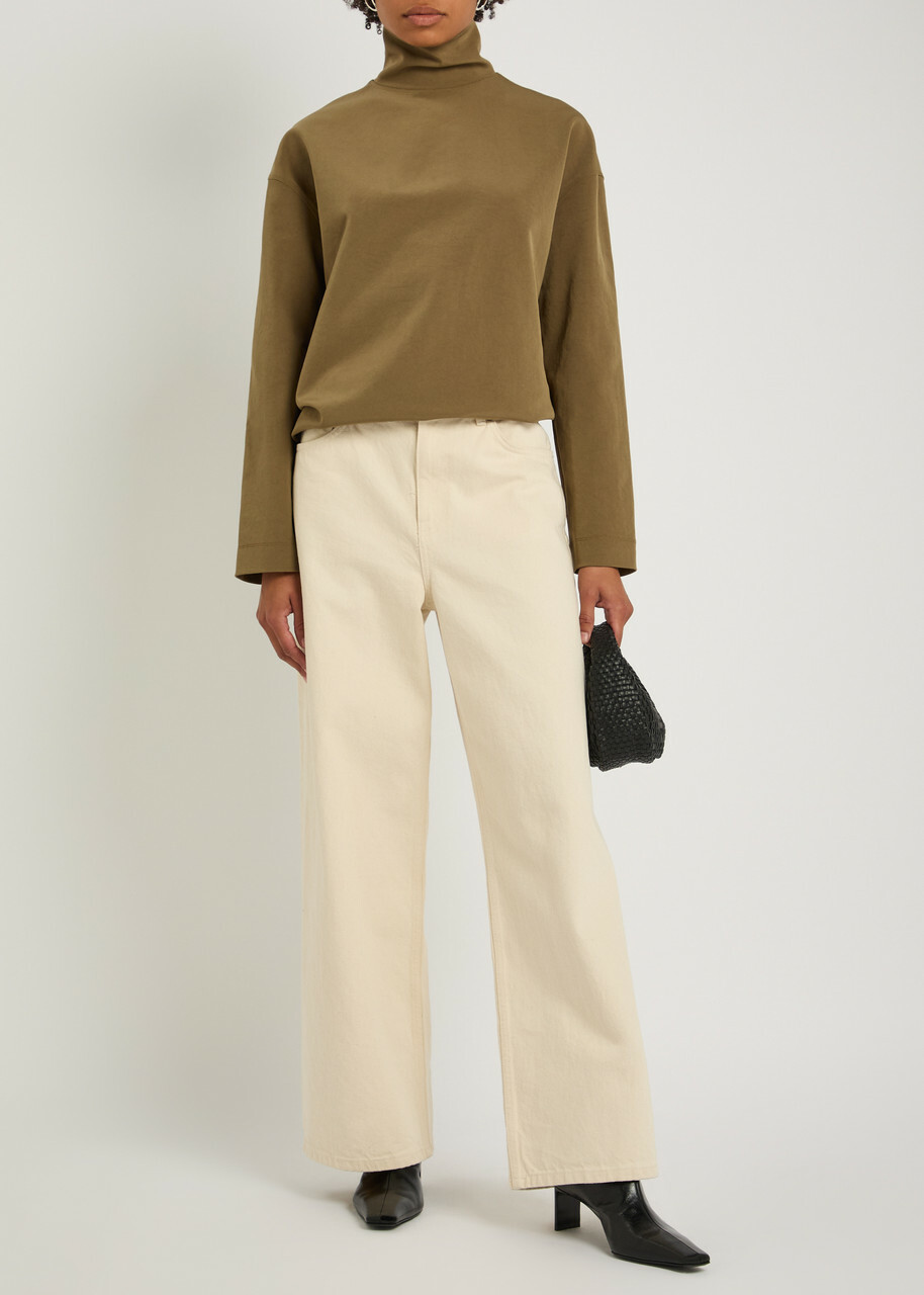 Nanushka Sitara Paper-jersey top Brown