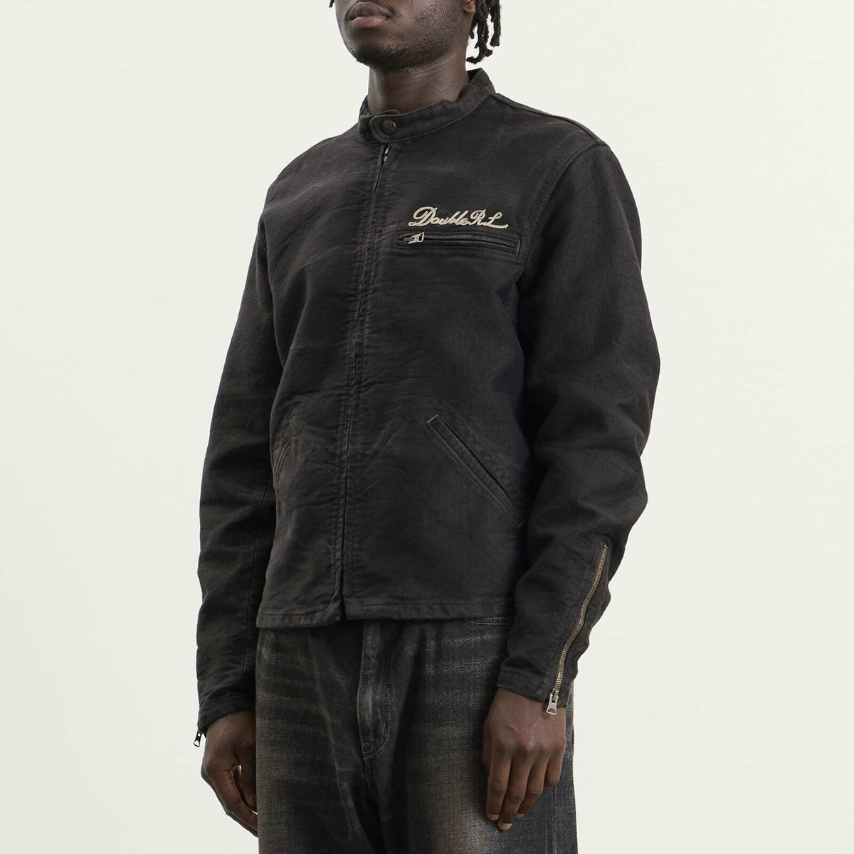 RRL Men's Moto Jacket in Vintage Black