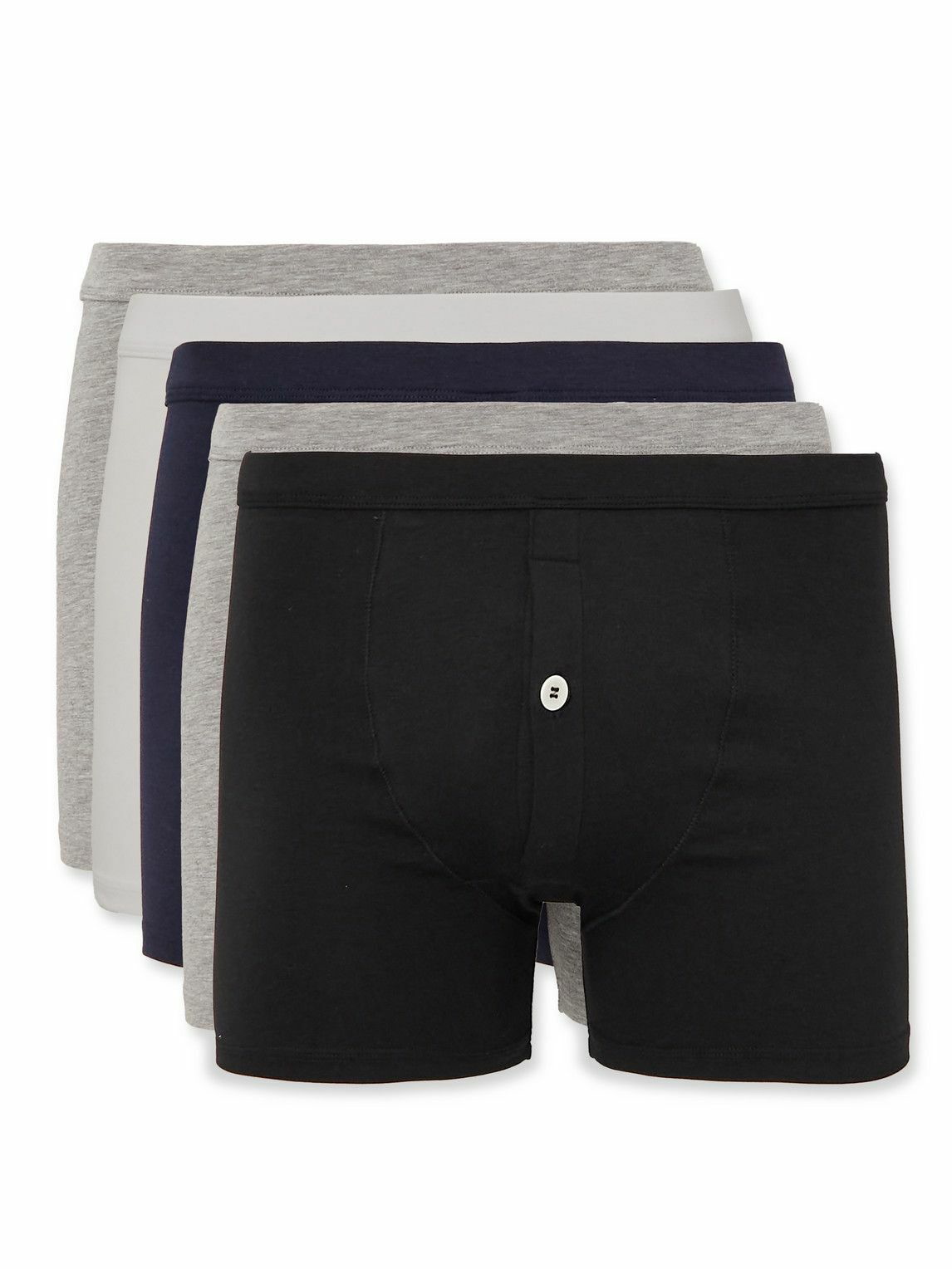 Black Pack of five cotton-blend boxer briefs, Calvin Klein Underwear