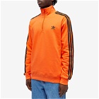 Adidas Men's 3 Stripe Half Zip Crew Sweater in Orange/Black