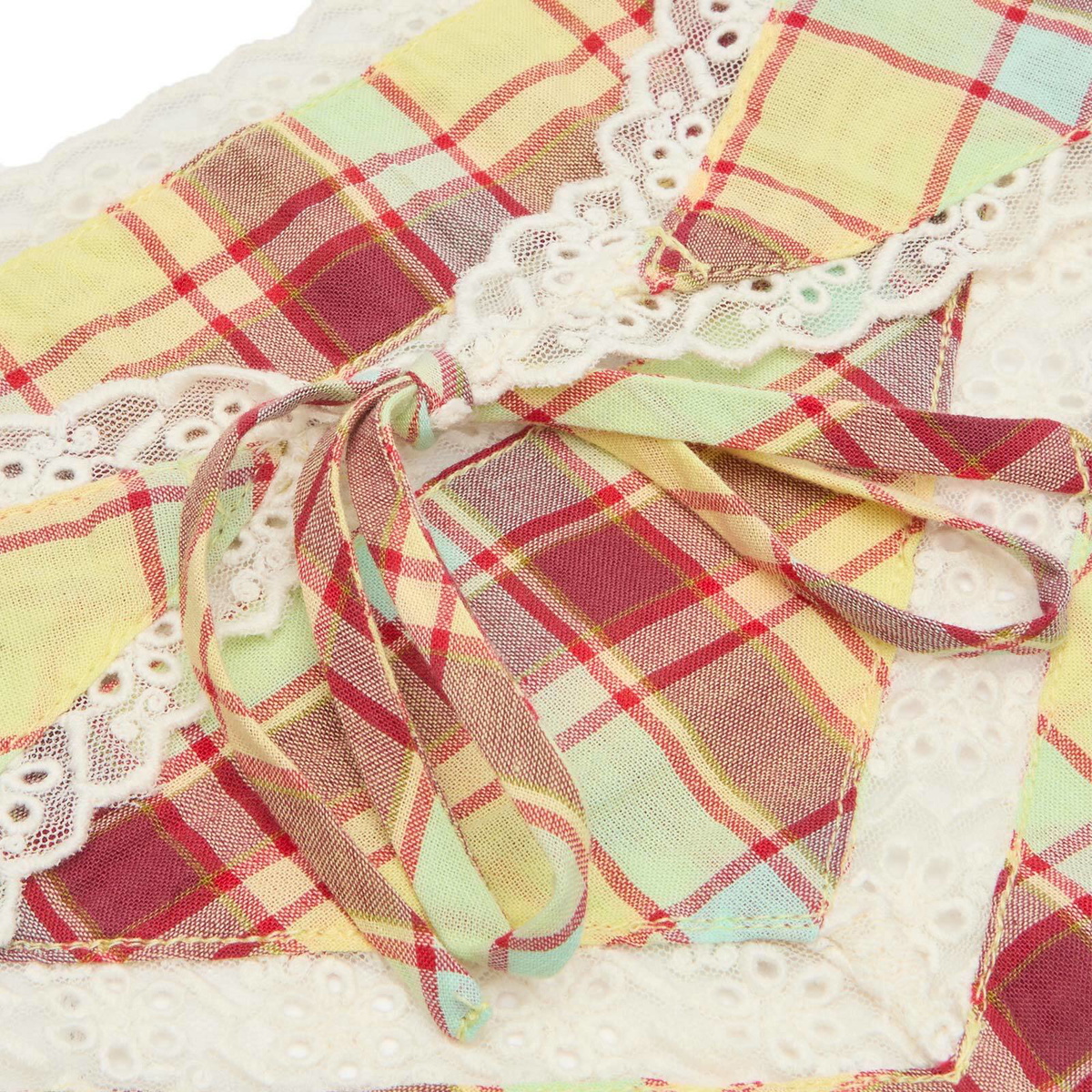 Damson Madder Women's Triangle Headscarf With Lace Detail in Multi 
