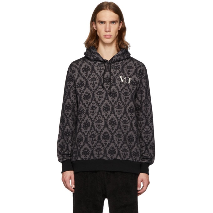 Photo: Undercover Grey and Black Valentino Edition Base Printed Hoodie