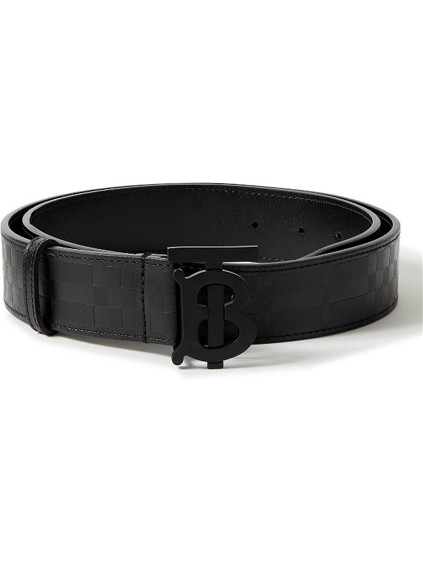Photo: Burberry - 3.5cm Debossed Leather Belt - Black