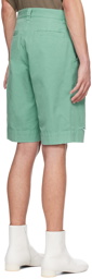 MM6 Maison Margiela Green Distressed Shorts