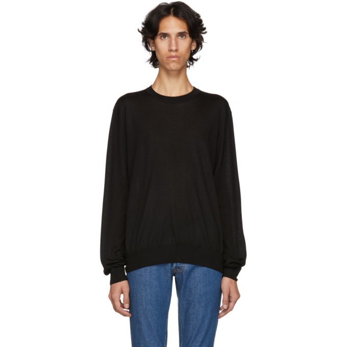 Photo: Brioni Black Basic Silk and Cashmere Sweater