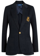 Polo Ralph Lauren Logo-embroidered Cotton-blend Blazer Navy