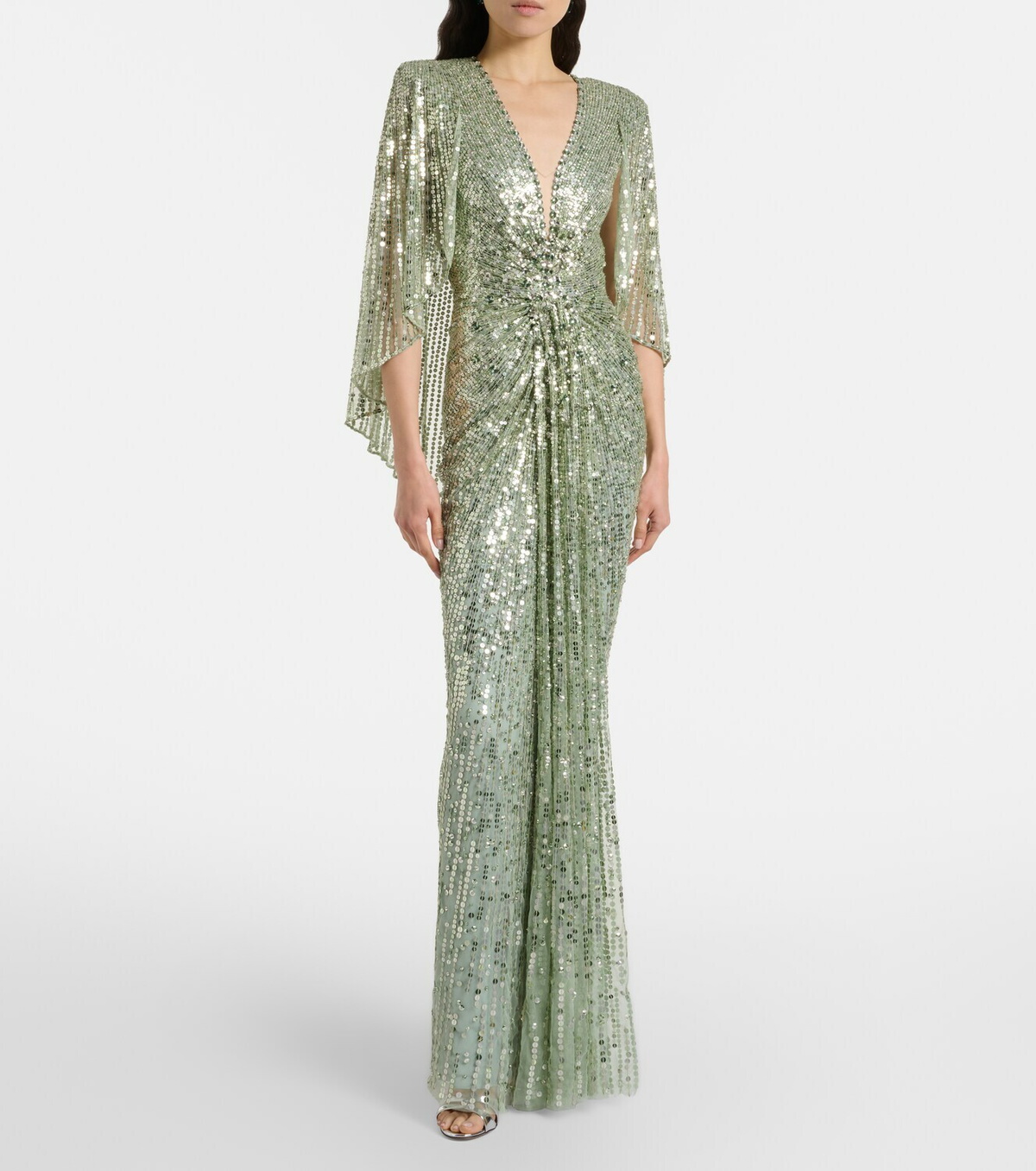 Jenny Packham Carrie caped embellished gown