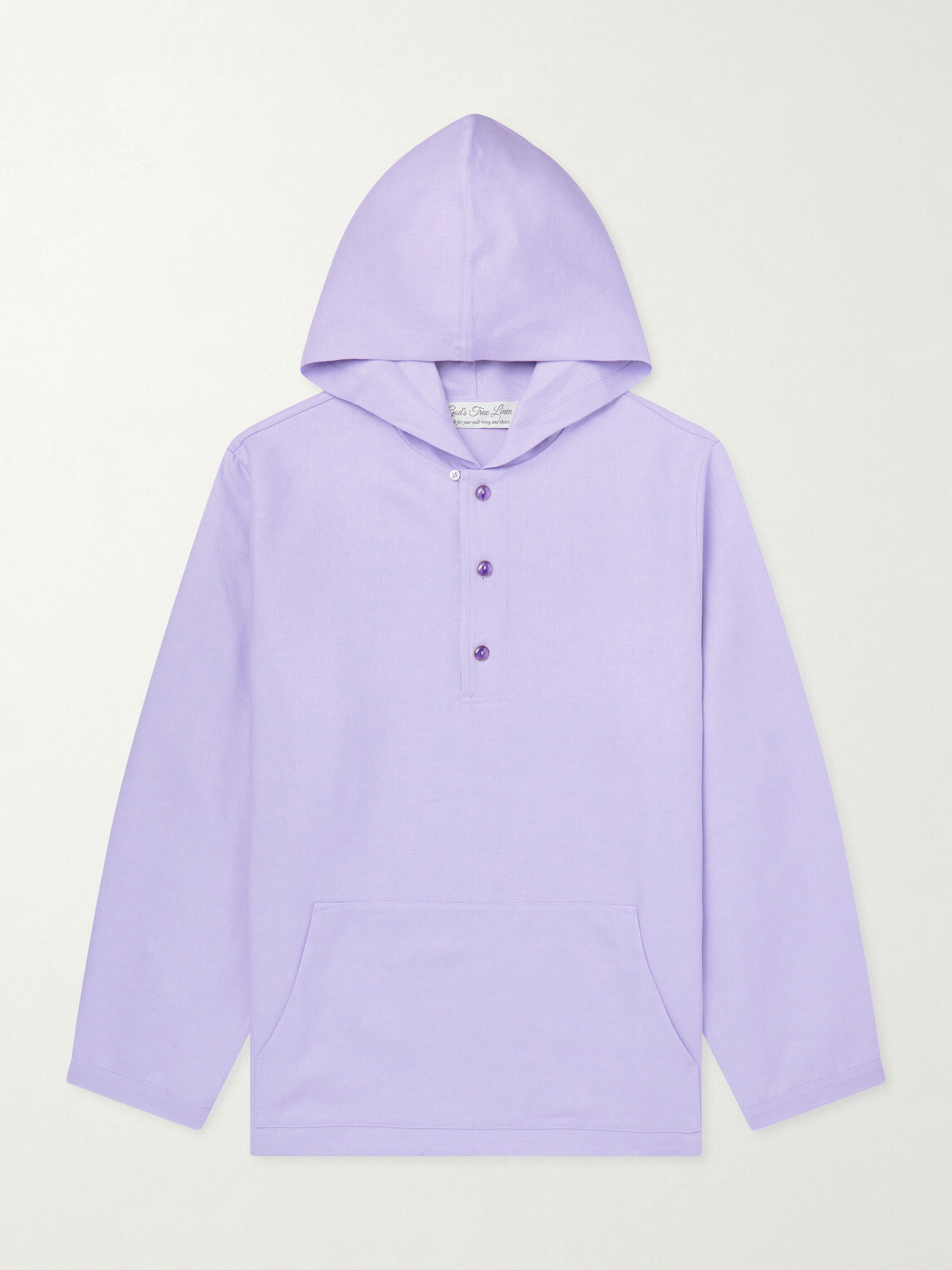 God's True Cashmere - Linen Hooded Jacket - Purple