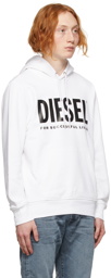 Diesel White Ecologo Hoodie