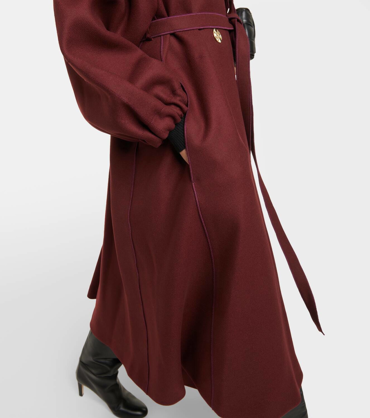 Patou Belted double-breasted wool-blend coat