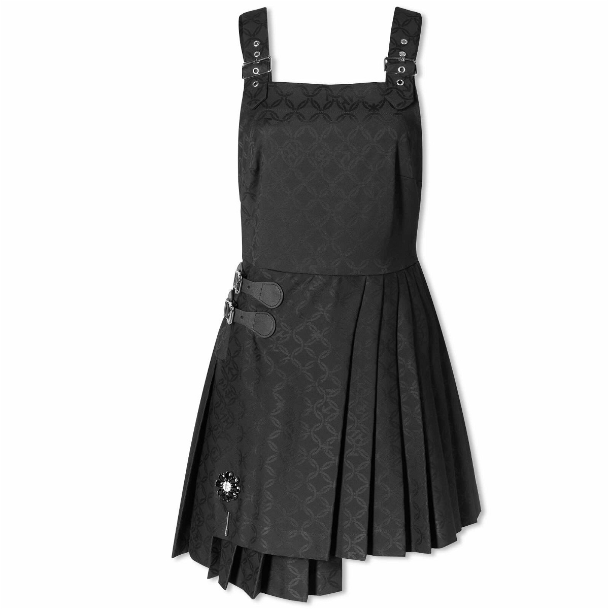 Photo: Charles Jeffrey Loverboy Women's Charles Jeffrey Mini Kilt Dress in Black Gender Jacquard