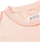 Maison Margiela - Oversized Distressed Printed Cotton-Jersey T-Shirt - Peach