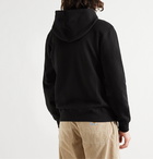 Stüssy - Logo-Embroidered Fleece-Back Cotton-Blend Jersey Hoodie - Black