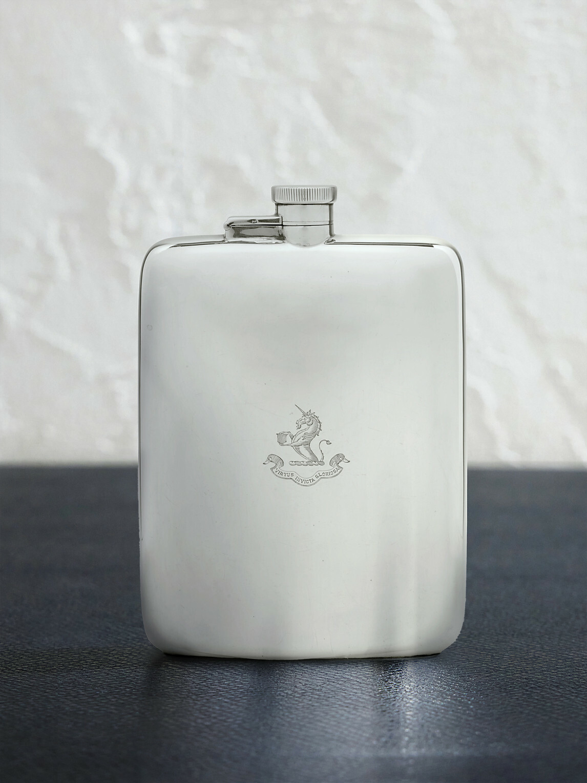 FOUNDWELL - W. Neale & Son Vintage 1930 Engraved Sterling Silver Flask and Leather Case