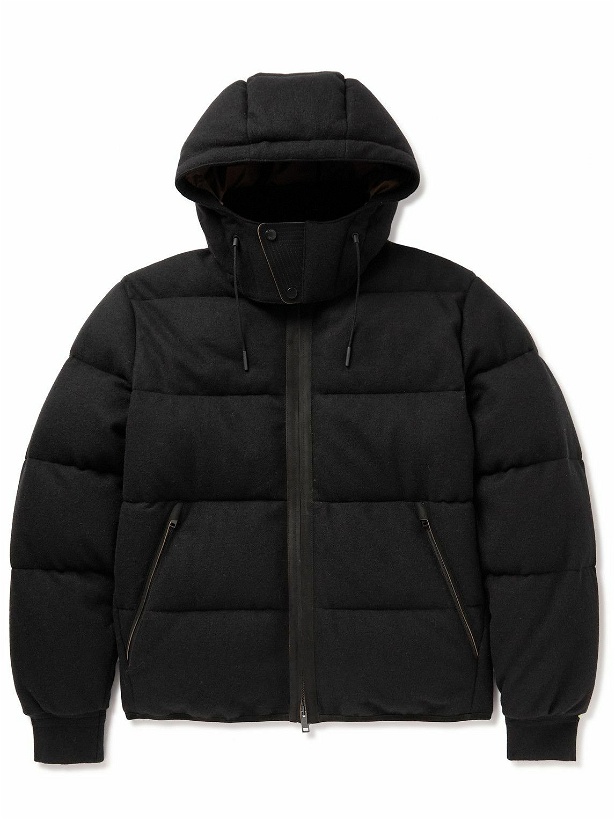 Photo: Zegna - Quilted Oasi Cashmere Hooded Down Jacket - Black