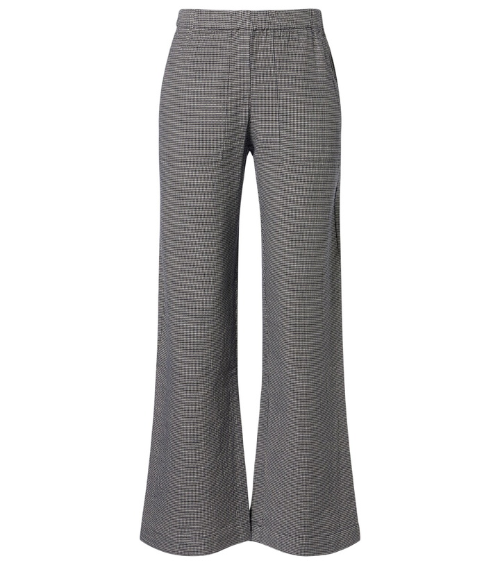 Photo: Velvet Braylen houndstooth cotton wide-leg pants