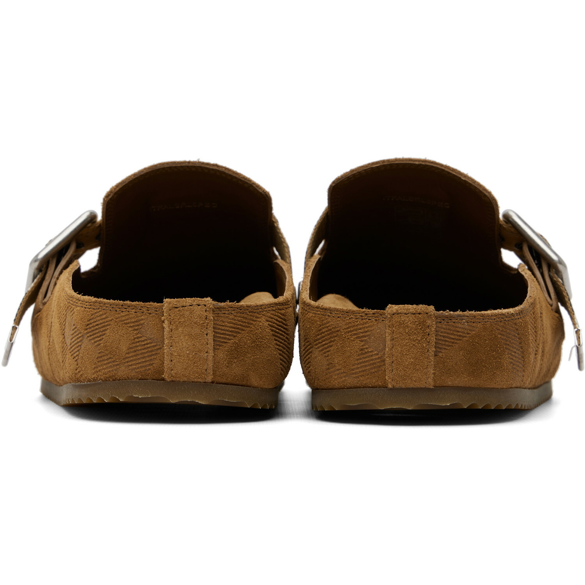 Burberry Tan Check Suede Urchin Loafers