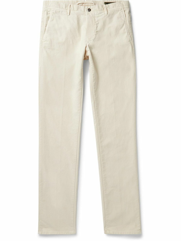 Photo: Incotex - Slim-Fit Garment-Dyed Cotton-Blend Twill Trousers - Neutrals