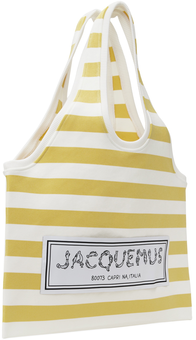 JACQUEMUS Yellow & White La Casa 'Le sac Marcel' Tote Jacquemus