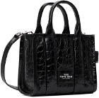 Marc Jacobs Black 'The Croc-Embossed' Micro Tote