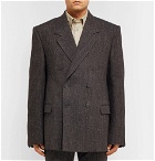 Balenciaga - Brown Double-Breasted Wool-Blend Tweed Blazer - Men - Brown