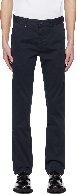 Photo: BOSS Navy Slim-Fit Trousers