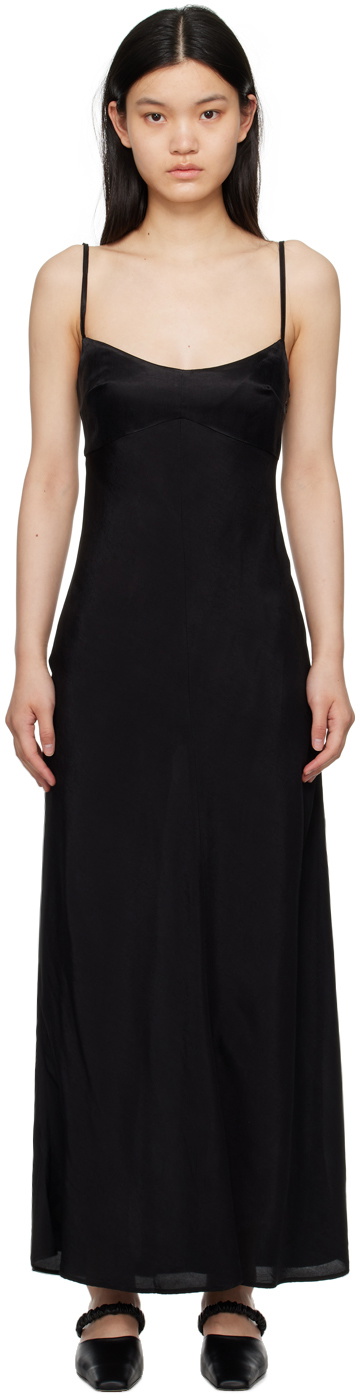 Elleme Black Square Neck Maxi Dress