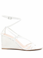Chloé White Rebecca Wedge Leather Sandals