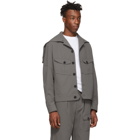 Kiko Kostadinov Grey Cocoon Hooded Fire Jacket