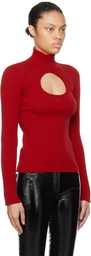 Courrèges Red Cutout Turtleneck