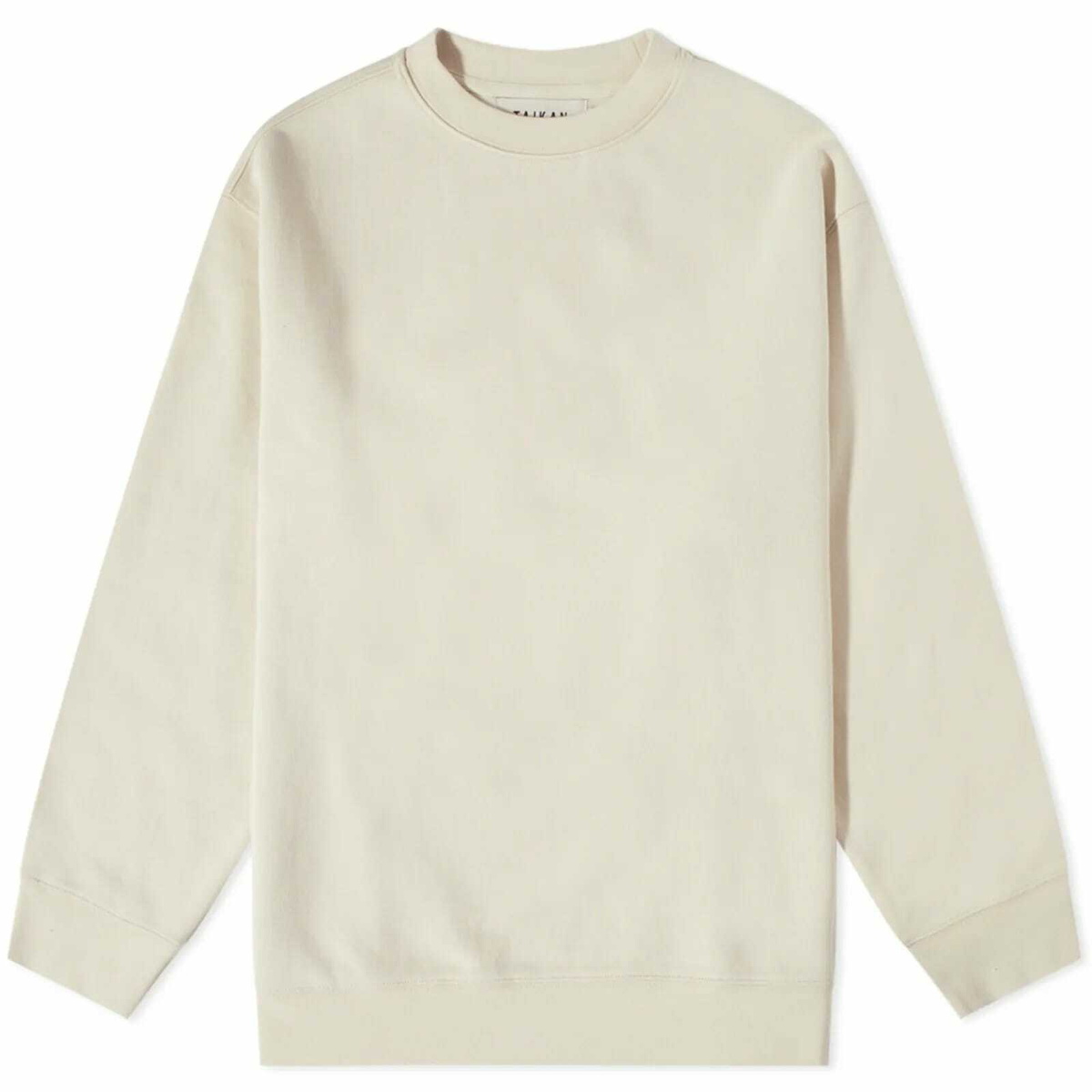 Taikan Men's Plain Heavyweight Crew Sweat in Cream