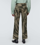 Dries Van Noten Cotton and linen wide-leg pants