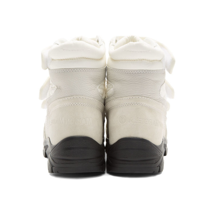MM6 Maison Margiela White Velcro High Top Sneakers MM6