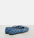 Gucci Gucci Horsebit GG denim ballet flats