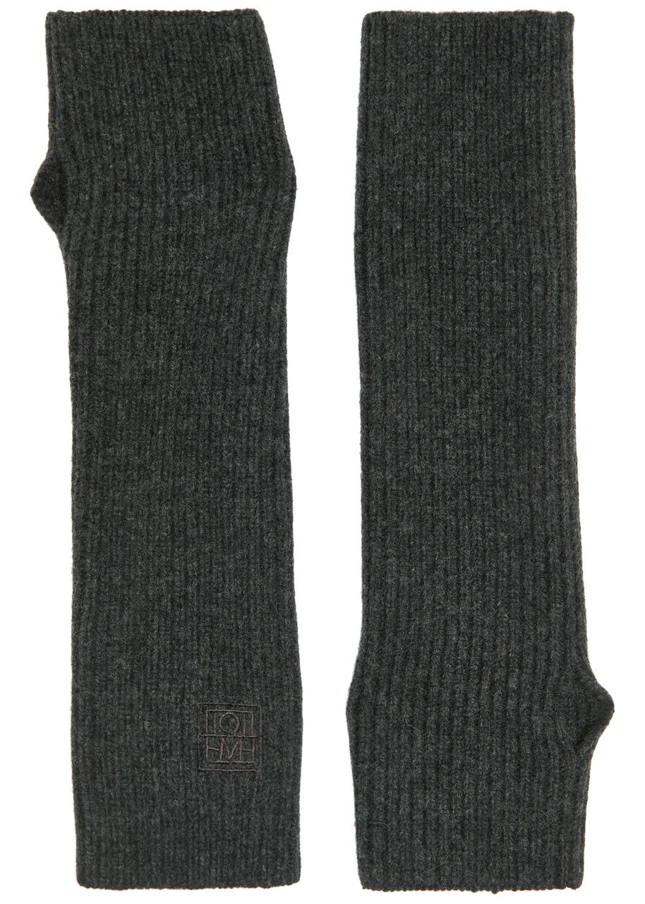 Toteme Wool-blend Fingerless Gloves - Dark Grey - One Size