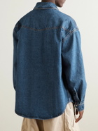 Palm Angels - Logo-Embroidered Denim Western Shirt - Blue