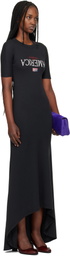 WILLY CHAVARRIA Black 'Welcome To America' Maxi Dress
