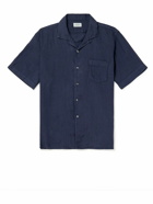 Hartford - Palm Mc Pat Camp-Collar Linen Shirt - Blue