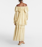 Xu Zhi Gathered striped silk-blend maxi skirt