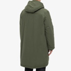 A.P.C. Men's Hector Fux Shearling Lined Parka Jacket in Military Khaki