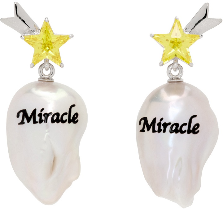 Photo: JIWINAIA Silver & Yellow 'Miracle' Pearl Earrings