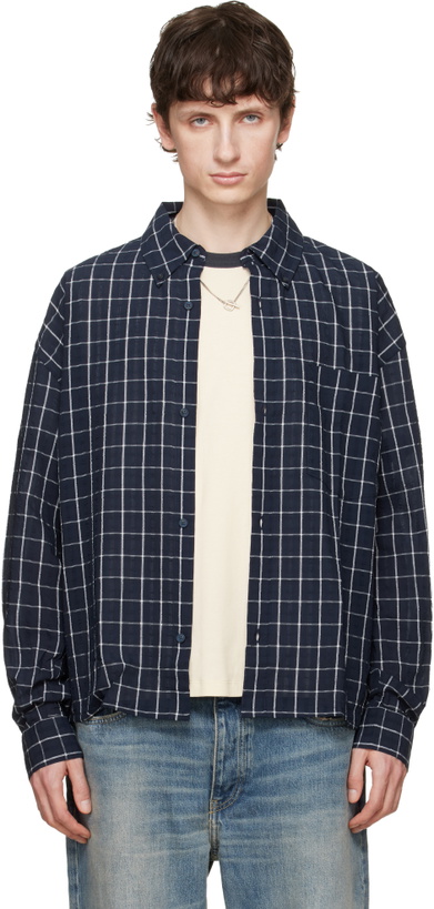 Photo: Won Hundred Navy Maza Check Shirt