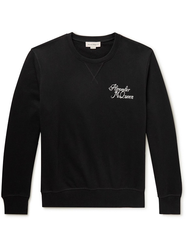 Photo: Alexander McQueen - Logo-Print Cotton-Jersey Sweatshirt - Black